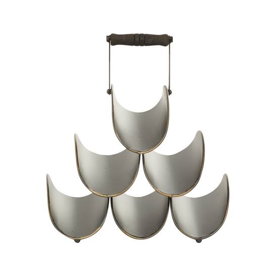 15" Black Metal Industrial Wine Rack